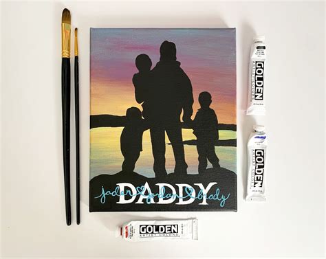 Custom Fathers Day Canvas Painting Father Son Etsy