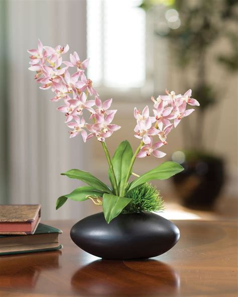 Most artificial flowers that are available on ebay are made of fabric materials that provide a realistic look and/or feel. Cat's Tail Silk Orchid Accent | Silk orchids arrangements ...