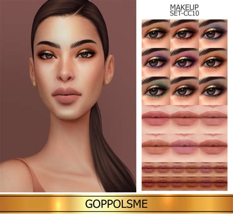 Goppols Me Sims 4 Cc Makeup Gold Makeup Makeup Set