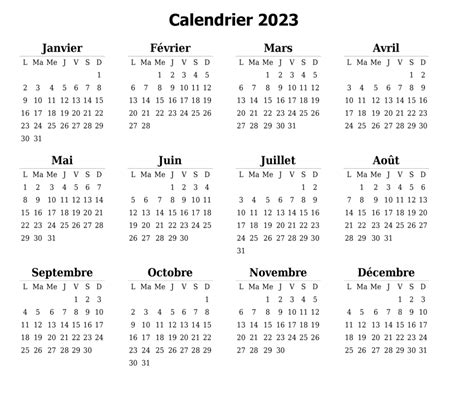 Calendrier 2023 2023 Calendrier