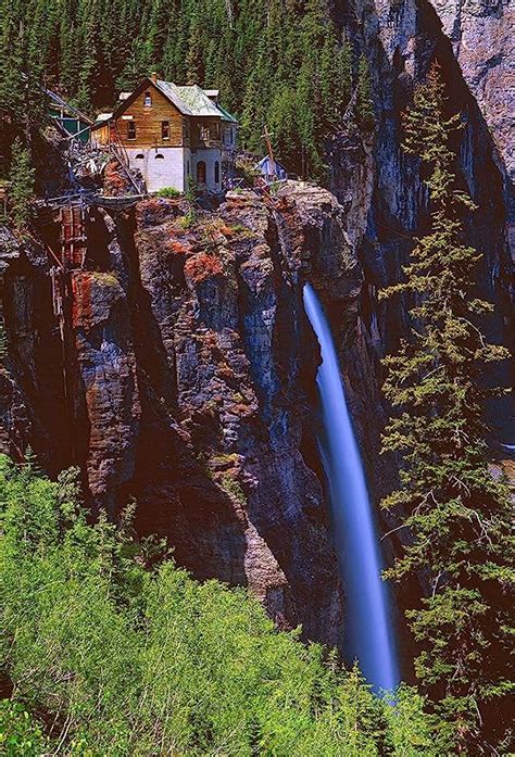 Colorado Waterfall Ames River Telluride Scenic View Canvas Fall Colors