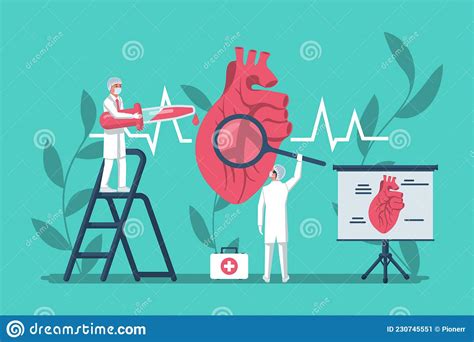 Cardiology Concept Cardiologist Doctor Holds Magnifying Glass In Hands