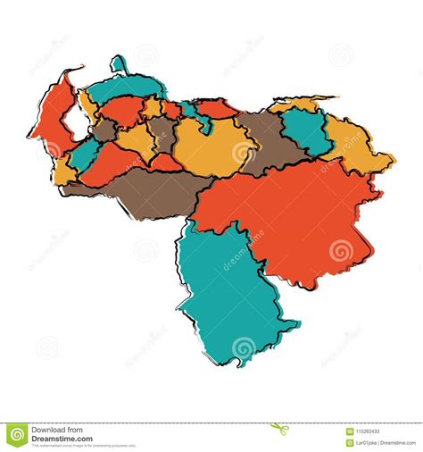 Political Map Of Venezuela Stock Vector Illustration Of Border 115263433