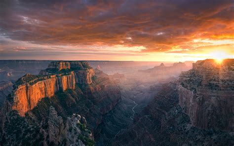 Cape Royal North Rome Of Grand Canyon Arizona Sunset Landscape