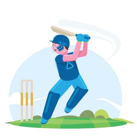 Premium Vector Vector Illustration Of Batsman Playing Cricket