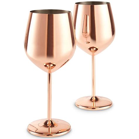 Vonshef Copper Stainless Steel Wine Glasses Set Last Minute Ts Under 50 Popsugar Smart