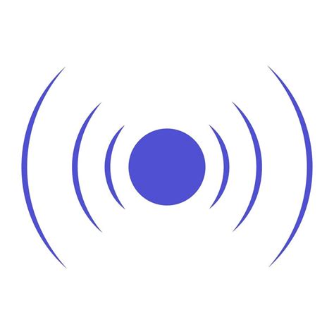 Echo Sonar Waves Blue Radar Symbol On Sea And Ultrasonic Signal