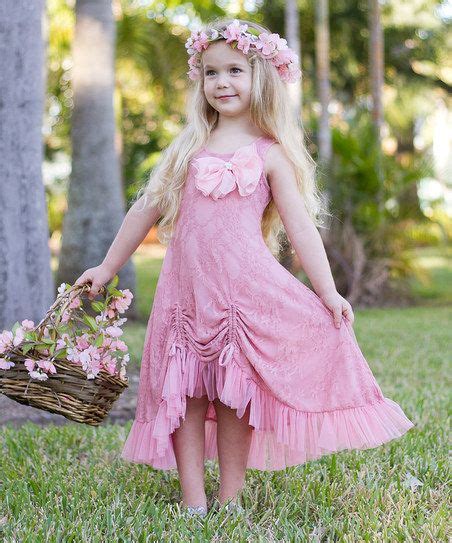 Mia Belle Baby Pink Lace Drawstring Dress Toddler And Girls