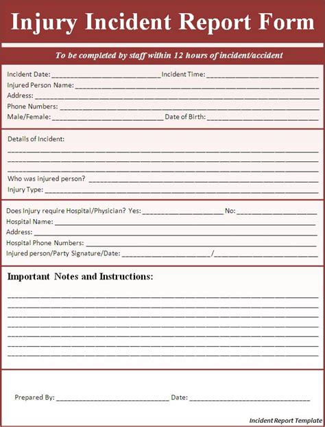 Free Incident Report Template Free Word Templates