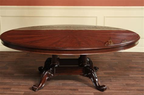 84 round dining table opens spacious hang out point. Extra Large 84 Round Mahogany Dining Table, American Made