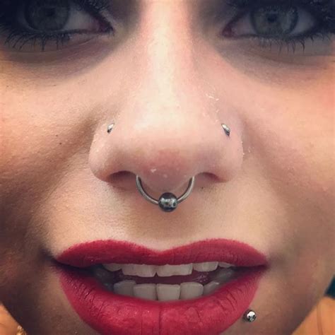Double Nostril And Septum Piercings For A Lovely Customer