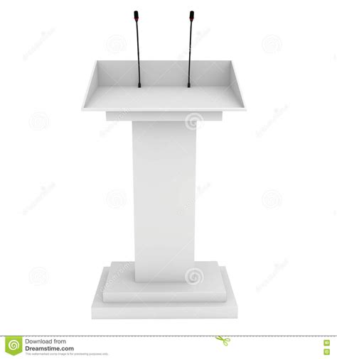 Speaker Podium Tribune Rostrum Stand With Microphones 3d Render