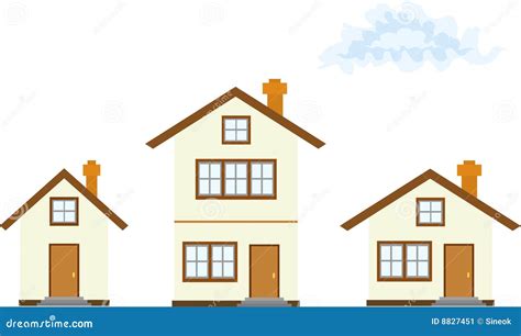 Three Houses Stock Illustration Illustration Of Build 8827451