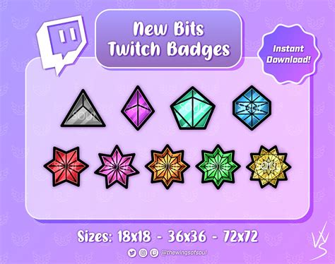 New Bits Twitch Badges 9x Bits Badges Twitch Graphics Etsy