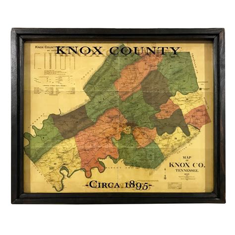 Vintage Knox County Map Circa 1895 Framed Knox County Tn Map
