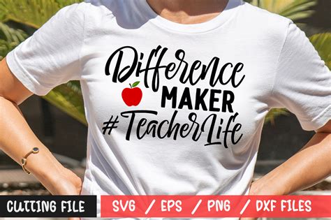 Difference Maker Teacherlife Svg Graphic By Craftygenius Creative