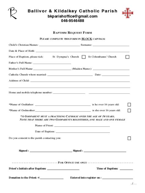 Fillable Online New Baptismal Form 2 Fax Email Print Pdffiller