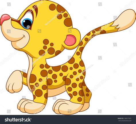 Cute Baby Cheetah Cartoon Stock Vector Illustration 198917825