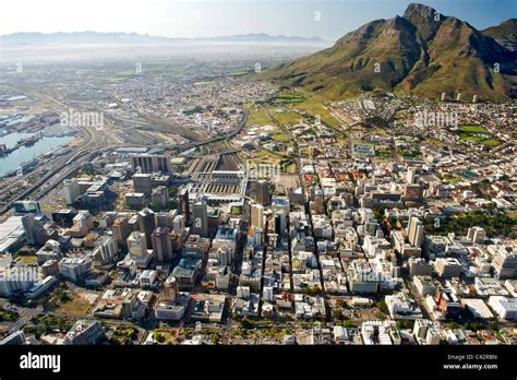 Aerial View Of The Buildings Of The Cbd In Cape Town South Africa