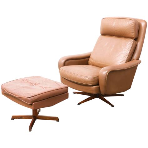 Perfect for executive offices & reception areas, these accent chairs will make a room. Danish Modern Leather Lounge Chair with Ottoman at 1stdibs
