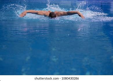 Male Swimmer Swimming Pool Underwater Photo Stock Photo 1080430286