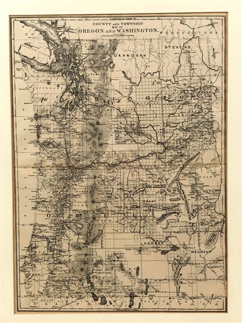 Lot 1894 County Map Of Washington And Oregon State