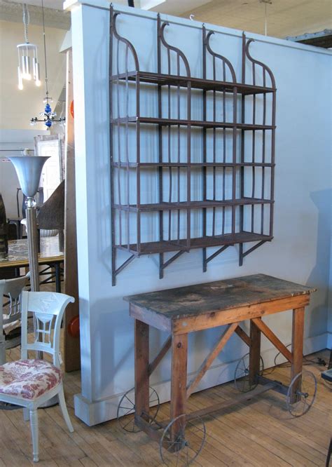 Wrought Iron Wall Hanging Shelving Rack At 1stdibs Wrought Iron