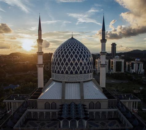 Located in kuala lumpur, malaysia. Shah Alam city mosque stock photo. Image of night, blue ...