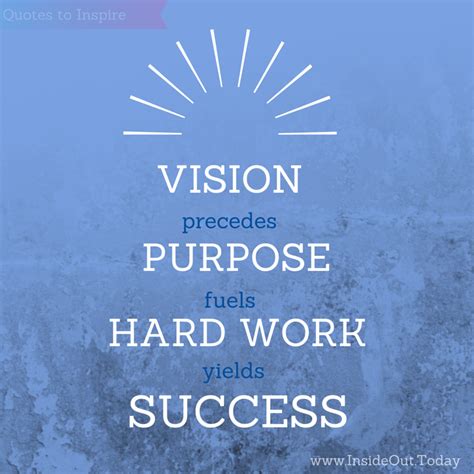 Vision Precedes Purposefuels Hard Workyields Success Quote