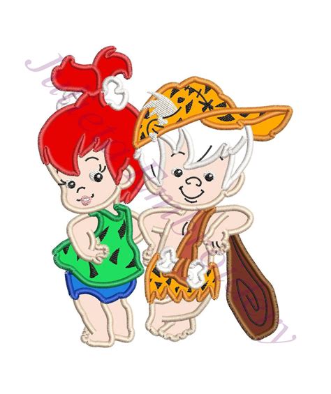 Pebbles And Bamm Bamm Rubble The Flintstones Applique Design Instant