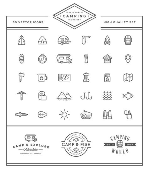 Premium Vector Set Of Vector Camping Camp Elements And Outdoor