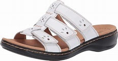 Clarks Leather Womens Leisa Spring Sandal in White Leather (White) - Lyst