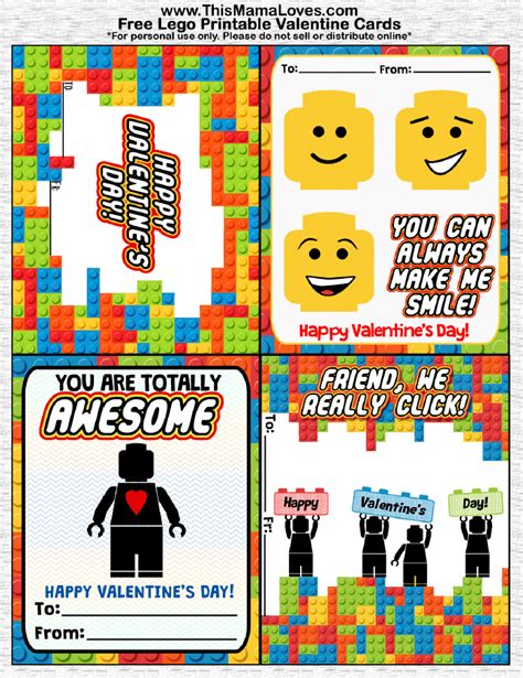 The selection of printable templates for certificates gives you ample choices for the award you want to present. Printable LEGO Valentines | This Mama Loves