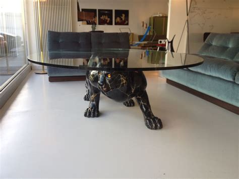 Beautiful black satin finish with real glass eyes amazing black panther coffee table base in excellent condition. elastique vintage möbel furniture zürich schweiz - Black ...