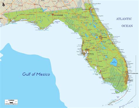 Physical Map Of Florida Zip Code Map