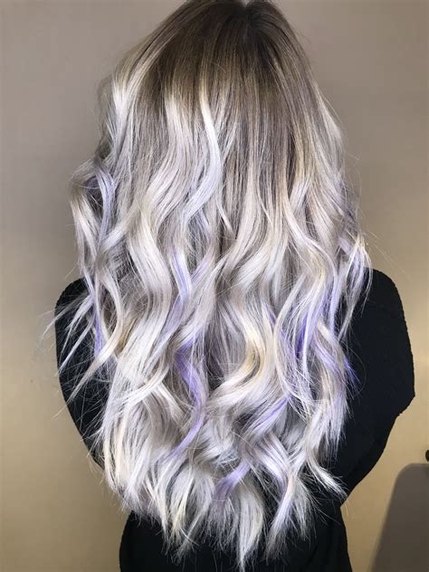 Lavender Highlights Blonde Hair