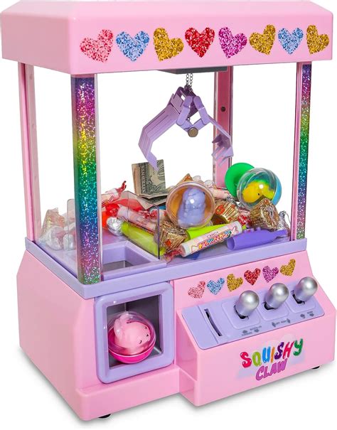 bundaloo squishy claw machine arcade game candy grabber prize dispenser with 3 squishy toys and