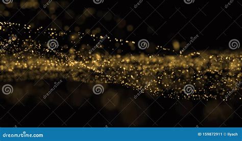 Light Glitter Wave Golden Dust Splash And Glittering Particles Glow