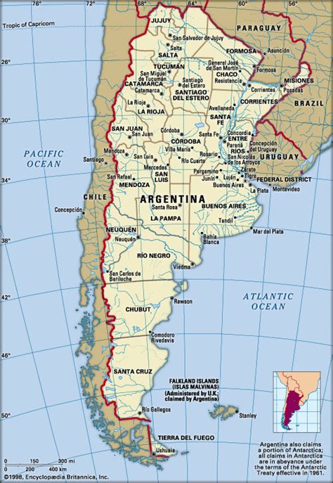 Argentina Political Map World Map Gray