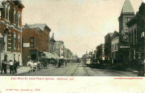 Danville Illinois East Main Street From Public Square Vintage