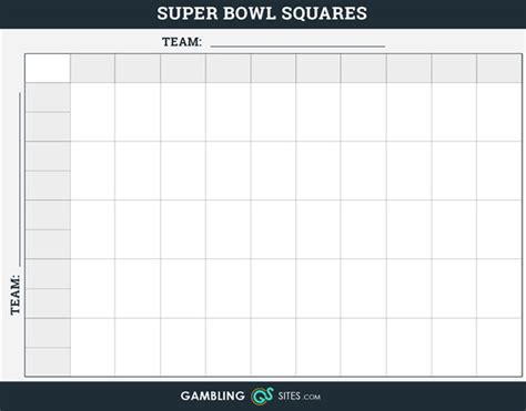 Free Template For Super Bowl Squares