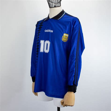 Argentina Away Jersey Adidas Maradona 10 Ls Usa 1994
