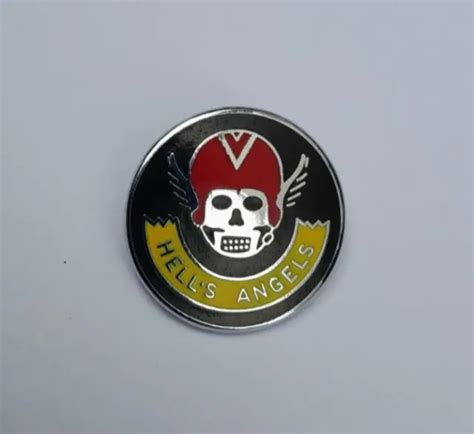Vtg Nos Hells Angels Biker Badge Pin Hog Harley Support 81 1er