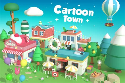 Cartoon Town Low Poly Assets 3d 주변환경 Unity Asset Store