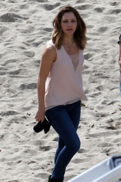 Katharine Mcphee On The Set Of Scorpion At A Beach In Malibu Hawtcelebs