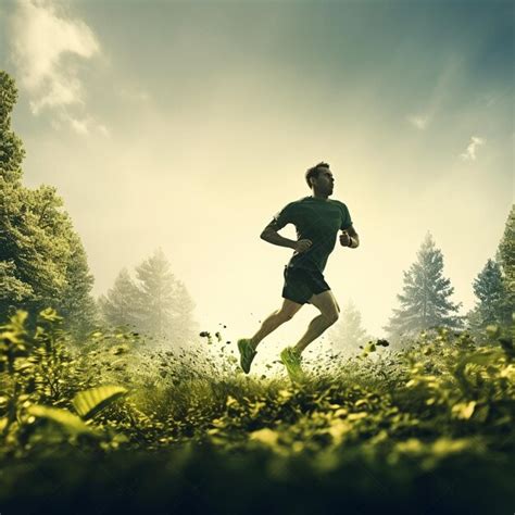 Premium Photo A Man Runner Running Isolated And Nature Background