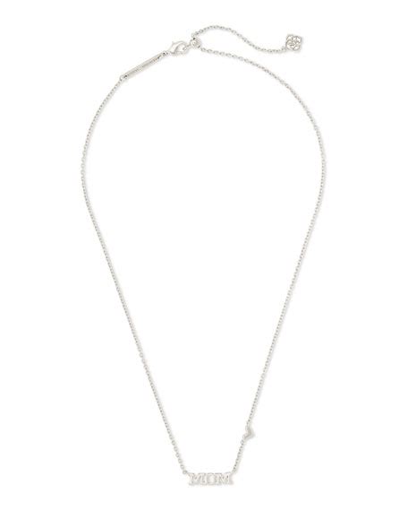 Kendra Scott Mom Pendant Necklace In Rhodium Neiman Marcus