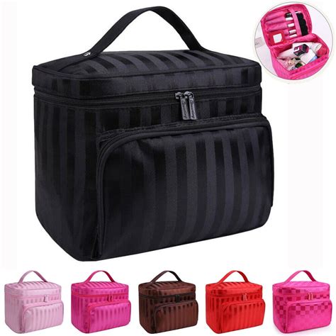 Professional Large Cosmetic Case Makeup Bag Storage Handle Organizer