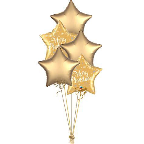 Gold Star Christmas Bunch Magic Balloons