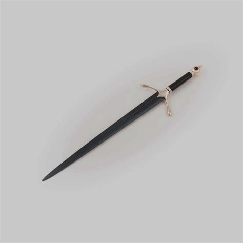 Scottish Longsword Letter Opener Sterling Silver With Black Blade And
